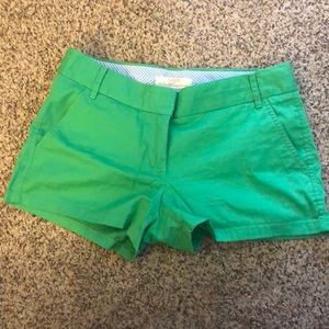 J Crew Green Cotton Shorts